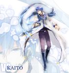  blue_eyes blue_hair headset irono_yoita kaito kaito_(vocaloid3) male scarf solo vocaloid 