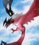  blue_eyes claws cloud clouds flying giren horns monster no_humans pokemon pokemon_(creature) pokemon_(game) pokemon_xy sky solo tail wings yveltal 