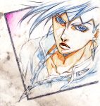  color_trace colored_pencil_(medium) earrings jewelry jojo_no_kimyou_na_bouken katomiman kishibe_rohan solo traditional_media 