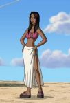  ava_ayala bikini brown_hair female girl hero marvel sandals skirt 