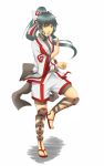  female fighter girl ninja ribbon sandals sliver_hair tagme 