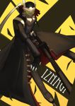  glowing glowing_eyes green_eyes highres huge_weapon izanagi long_coat no_humans persona persona_4 polearm solo tiger-league weapon 