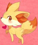  :o blush creature fennekin heart hirano_kei looking_back no_humans orange_eyes pokemon pokemon_(creature) pokemon_(game) pokemon_xy solo tail 
