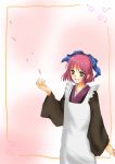  1girl absurdres apron bow hair_bow highres japanese_clothes kimono kohaku maid red_hair redhead short_hair smile tsukihime yellow_eyes 