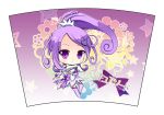  1girl chibi choker cure_sword dokidoki!_precure kenzaki_makoto long_hair magical_girl narumiya_koneko ponytail precure purple_hair ribbon solo star violet_eyes 