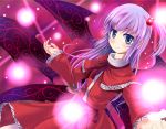  1girl a_(aaaaaaaaaaw) blue_eyes capelet lavender_hair long_hair shinki side_ponytail skirt smile solo touhou wings 