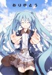  ^_^ bondson closed_eyes eyes_closed hatsune_miku paper_boat solo thigh-highs thighhighs vocaloid zettai_ryouiki 