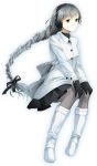  1girl braid gloves highres long_hair pantyhose shimoe simple_background skirt solo utau very_long_hair white_background 