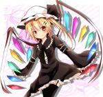  1girl alternate_costume blonde_hair flandre_scarlet garter_straps red_eyes side_ponytail solo thigh-highs thighhighs tosura-ayato touhou wings 