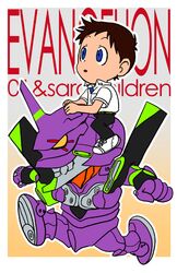  1boy chibi eva_01 hosaka_dx ikari_shinji mecha neon_genesis_evangelion 