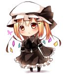  1girl alternate_costume blonde_hair chibi flandre_scarlet red_eyes side_ponytail solo thigh-highs thighhighs tosura-ayato touhou wings 