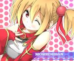  1girl bare_shoulders breastplate brown_hair fingerless_gloves gloves kurocchi more_deban red_eyes short_hair short_twintails silica solo sword_art_online twintails wink 