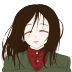  artist_request blush closed_eyes eyes_closed girls_und_panzer long_hair nonna simple_background smile solo 