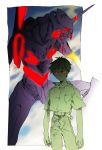  1boy eva_01 glowing highres hosaka_dx ikari_shinji mecha neon_genesis_evangelion rebuild_of_evangelion red_eyes 