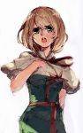  1girl alice_margatroid blonde_hair blue_eyes capelet hairband highres open_mouth pisoshi pointing pointing_at_self short_hair solo touhou 