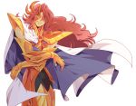 1boy amiko armor blue_eyes cancer_schiller cape long_hair looking_at_viewer male red_hair redhead saint_seiya saint_seiya_omega simple_background smile solo white_background 