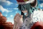  absurdres crown crying hands_together hatsune_miku highres horn ichinose_natsuki skeleton solo tears the_beast_(vocaloid) vocaloid 
