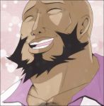  bald captainosaka chest_hair closed_eyes double_k eyes_closed fabulous facial_hair goatee lordgenome smile soft_focus solo tengen_toppa_gurren_lagann 