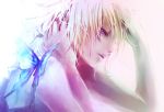  blonde_hair butterfly close_up dlei hand_on_head kagamine_len migikata_no_chou_(vocaloid) open_mouth profile vocaloid 