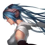  1g blue_hair closed_eyes detached_sleeves eyes_closed hatsune_miku headphones solo vocaloid 