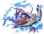 1boy anchor chain forneus_(mygrimoire) kyousaku male monster_boy mygrimoire original shark solo water white_background 