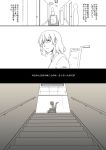  bags_under_eyes bandages character_request comic hospital maru_(314) monochrome original sitting stairs translation_request wheelchair 
