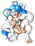 blue_hair capcom catgirl darkstalkers felicia tail