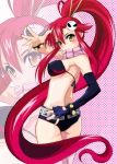  bikini_top hotpants long_hair pink_thighhighs ponytail red_hair redhead short_shorts shorts solo tengen_toppa_gurren_lagann thighhighs very_long_hair yamagami_mozuku yellow_eyes yoko_littner yoko_ritona zoom_layer 