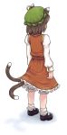  back brown_hair cat_ears cat_tail chen from_behind hat kouotsu multiple_tails short_hair solo tail touhou 