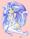 blue_hair capcom catgirl darkstalkers felicia tail