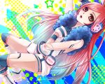  android belt black-uro boots earmuffs gloves headphones headset kneehighs long_hair miki_(vocaloid) red_eyes red_hair redhead robot_joints sf-a2_miki socks solo star striped striped_gloves striped_kneehighs very_long_hair vocaloid wrist_cuffs 