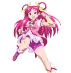  1girl bike_shorts cure_dream highres magical_girl nsxnewver pink pink_bike_shorts pink_hair precure pretty_cure shorts_under_skirt solo twintails white_background yes!_precure_5 yes!_pretty_cure_5 yumehara_nozomi 