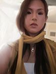  commentary highres konishi_manami long_hair photograph realistic sakkan scarf 