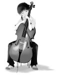  cello ikari_shinji instrument male monochrome neon_genesis_evangelion 