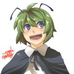  antenna blue_eyes cape character_name green_hair lowres open_mouth rex_k short_hair solo touhou wriggle_nightbug 