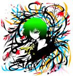  ascot gradient_hair green_hair kazami_yuuka multicolored_hair one-eyed portrait short_hair smile touhou 