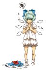  blue_hair cirno gachako hairband socks touhou undressing wings 