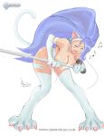  animal_ears armpit blue_hair breasts capcom cat_ears cleavage cyberunique darkstalkers felicia large_breasts tail 