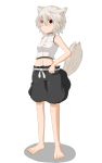  alternate_costume animal_ears bad_feet inubashiri_momiji red_eyes short_hair silver_hair tail touhou wakuwakusan wolf_ears wolf_tail 