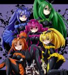  &gt;:d 5girls :d :p ass bad_end_beauty bad_end_happy bad_end_march bad_end_peace bad_end_precure bad_end_sunny bat_wings blonde_hair blue_dress blue_eyes blue_hair bodysuit breasts clothed_navel crossed_arms crossed_legs dark_persona dress english fingerless_gloves frills gem gloves graffiti green_dress green_eyes green_hair grey_background grin letterboxed long_hair looking_back multiple_girls open_mouth orange_dress orange_eyes orange_hair pink_dress pink_eyes pink_hair ponytail precure shaded_face short_hair sitting skin_tight skirt smile smile_precure! tamago_kago tiara tongue tongue_out twintails very_long_hair wide_sleeves wings yellow_dress yellow_eyes 