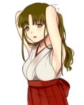  1girl fate/zero fate_(series) green_eyes green_hair hair_up japanese_clothes long_hair ponytail solo tohsaka_aoi toosaka_aoi tying_hair yuu_(cancer) 