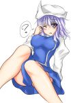  1girl ;0 ? blue_eyes blush breasts hat highres lavender_hair letty_whiterock open_mouth short_hair skirt solo touhou 