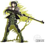  1boy ars_goetia black_hair bullet character_name gun kyousaku leraije_(mygrimoire) male mygrimoire original rifle solo weapon 