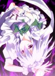  1girl braid izayoi_sakuya knife kurono_yuzuko maid_headdress purple_eyes ribbon short_hair silver_hair solo stopwatch touhou twin_braids violet_eyes watch wrist_cuffs 