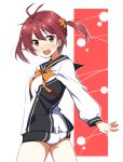  1girl brown_eyes hajime_(kinyou_club) isshiki_akane looking_at_viewer open_mouth red_hair redhead short_hair solo twintails vividred_operation 