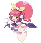  cape character_request fang gloves green_eyes navel pink_hair ponytail pop&#039;n_music pop'n_music purecle_lip sato3 skirt wand 