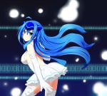  1girl blue_eyes blue_hair chawa_(yossui009) dress futaba_aoi_(vividred_operation) gloves headgear highres long_hair solo thigh-highs thighhighs vividblue vividred_operation 