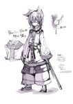  1girl alternate_costume cercis closed_eyes eyes_closed japanese_clothes monochrome short_hair solo standing sword touhou toyosatomimi_no_miko translation_request weapon 