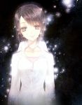  1girl blush brown_eyes fatal_frame fatal_frame_4 ghost grey_eyes jewelry necklace shirt short_hair silver_eyes solo spirit tears tsukimori_madoka yusa_tk74 