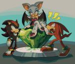  aoki_(fumomo) knuckles_the_echidna master_emerald no_humans rouge_the_bat shadow_the_hedgehog sonic_the_hedgehog 